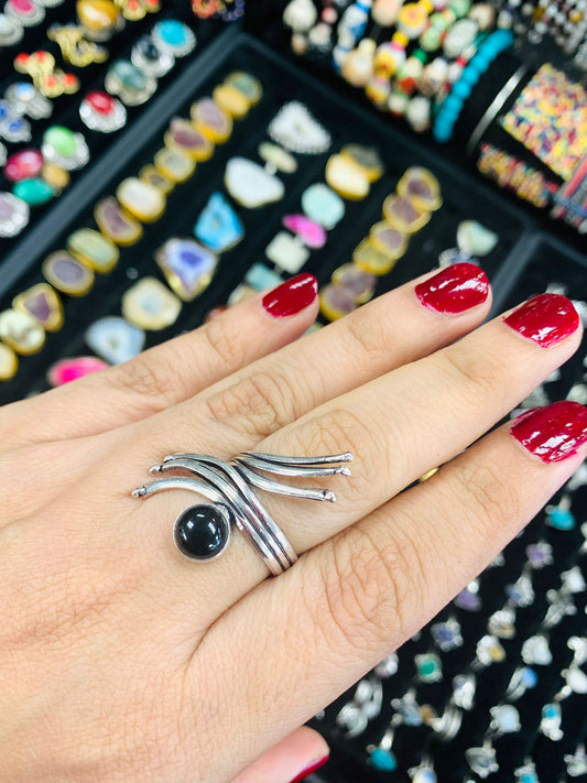Bohemian style handcrafted Natural Stone ring #45022