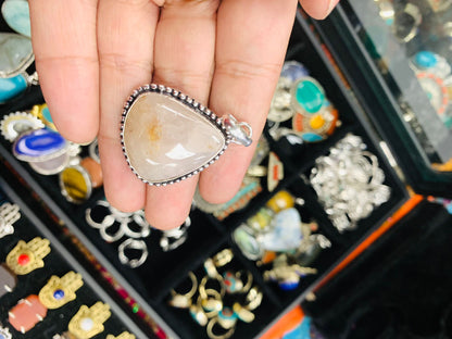 Bohemian style handcrafted natural Stone Pendant #4061