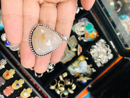 Bohemian style handcrafted natural Stone Pendant #4061