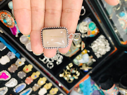 Bohemian style handcrafted natural Stone Pendant #4056