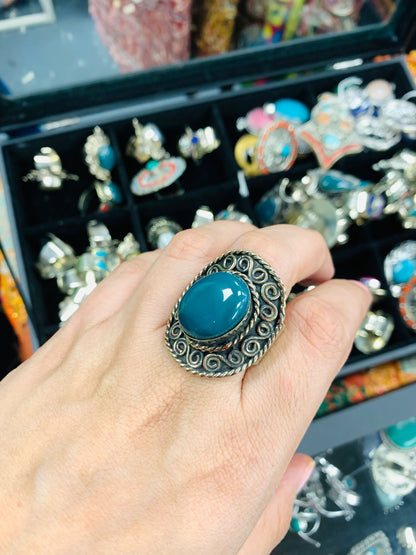Bohemian style handcrafted Natural Stone ring #45036