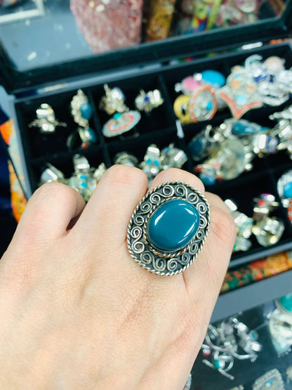 Bohemian style handcrafted Natural Stone ring #45036