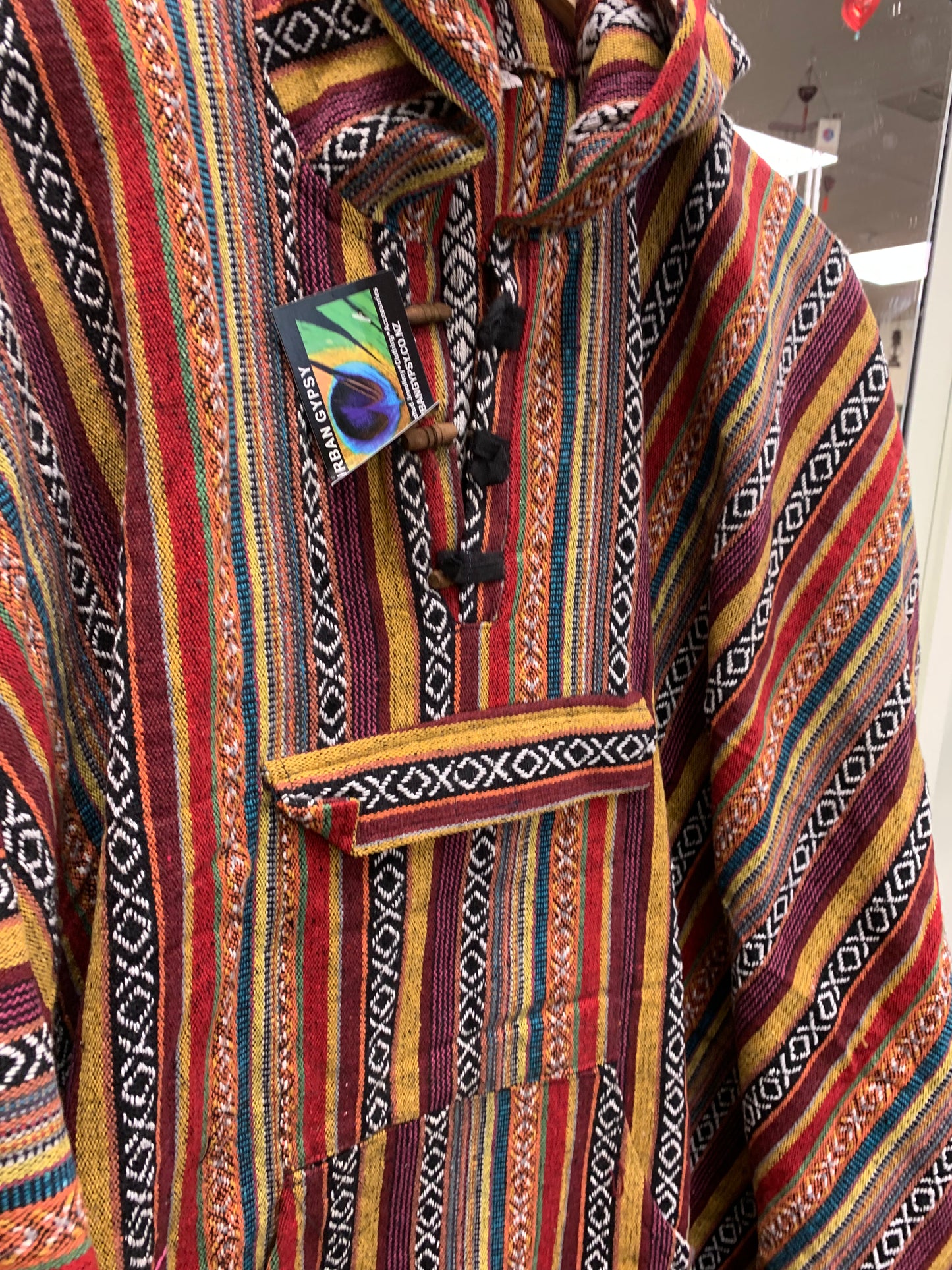 Boho style handcrafted Hoodie Plus size UNISEX Gheri poncho #017663