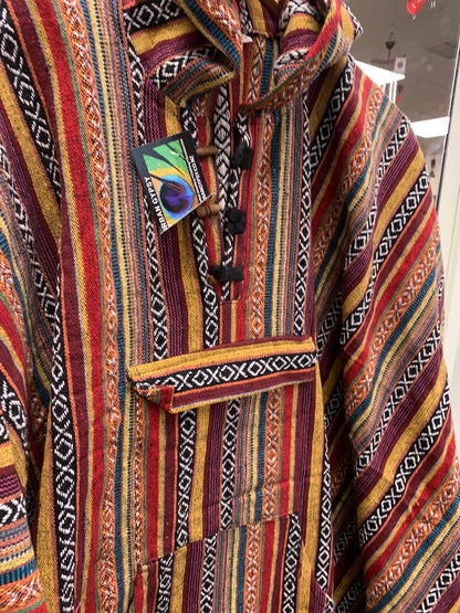 Boho style handcrafted Hoodie Plus size UNISEX Gheri poncho #017663