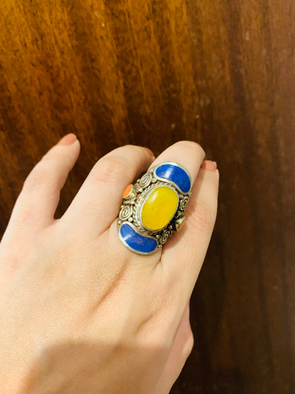 Bohemian style handcrafted Tibetan ring #45208