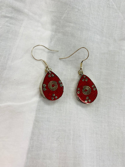 Bohemian style handcrafted Tibetan earrings #220101