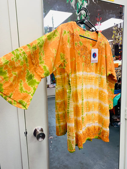 Bohemian style handcrafted cotton Tie dye Top #97618