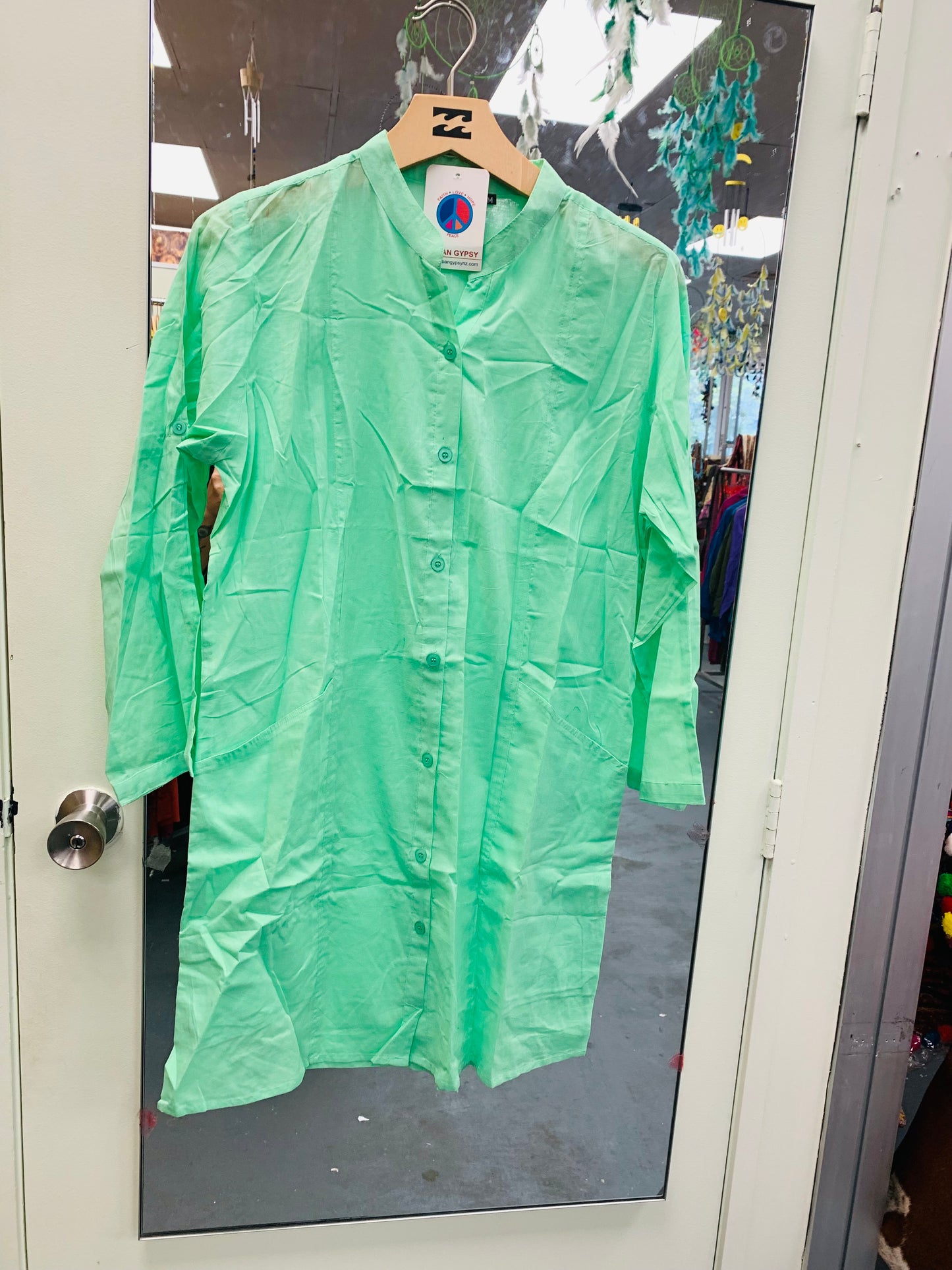 Bohemian style handcrafted cotton long shirt #1904