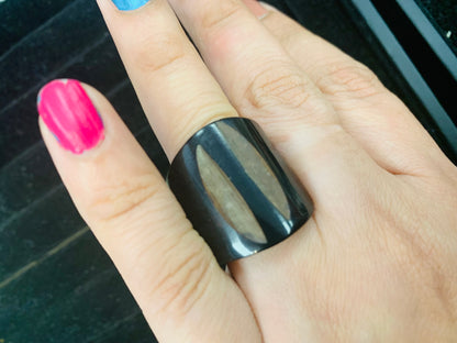 Bohemian style handcrafted wood Ring # 894