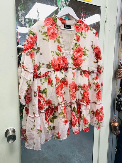 Bohemian style handcrafted Georgette Top/dress #413006