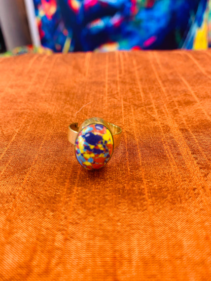 Bohemian style handcrafted Natural Stone ring #45022