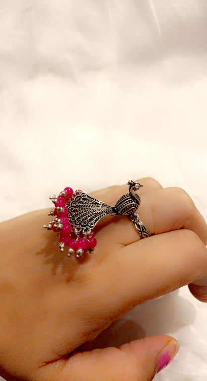 Bohemian style handcrafted Peacock ring #45004