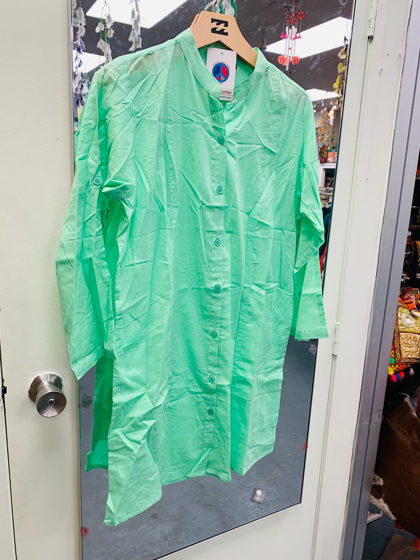 Bohemian style handcrafted cotton long shirt #1904