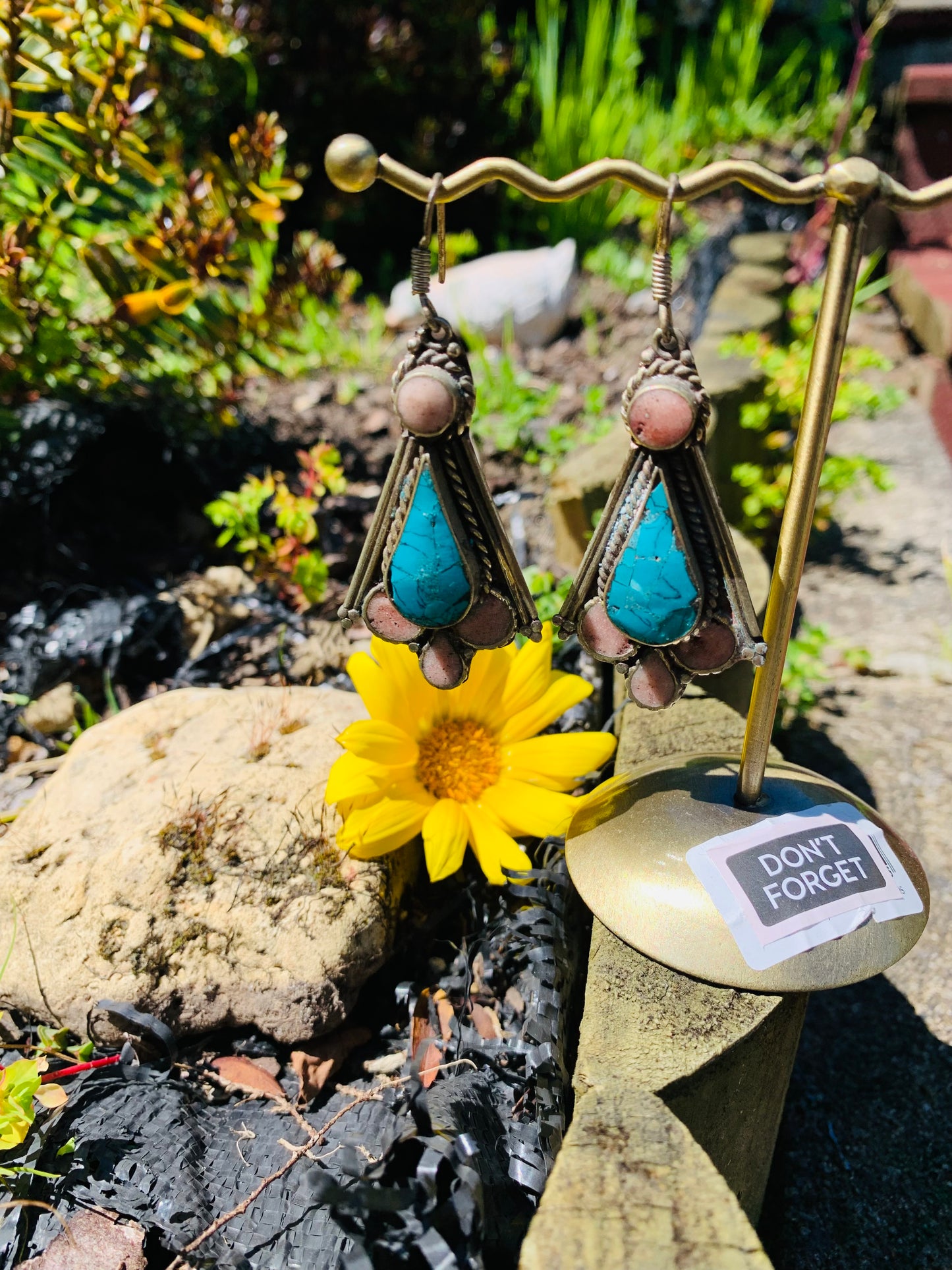 Bohemian style handcrafted Tibetan earrings #99