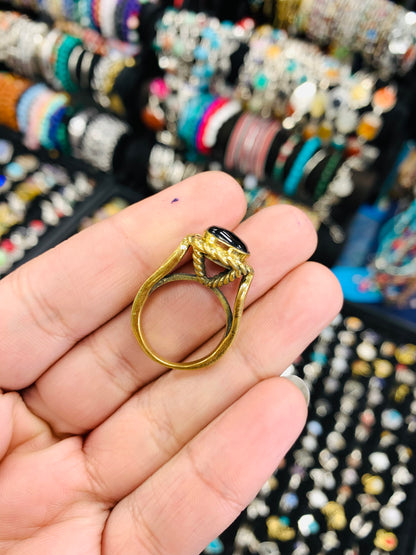 Bohemian style handcrafted Natural Stone ring #66521