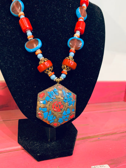 BOHEMIAN STYLE HANDCRAFTED TIBETAN NECKLACE #5642