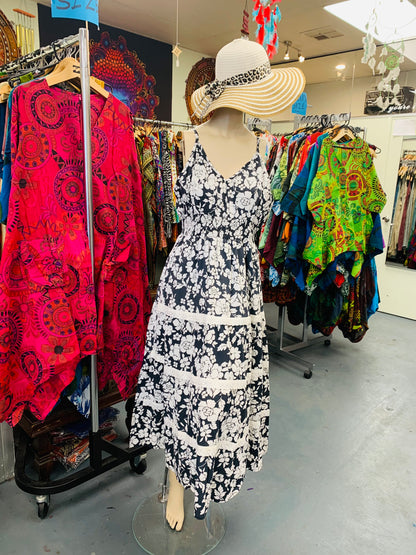 Bohemian style handcrafted cotton Boho dress #08153