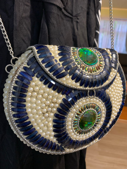 Bohemian style handcrafted metal / Brass Clutch # 900