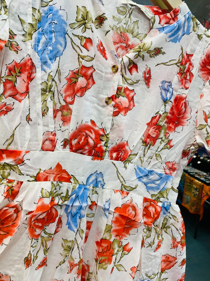 BOHEMIAN STYLE HANDCRAFTED COTTON SHORT DRESS #610