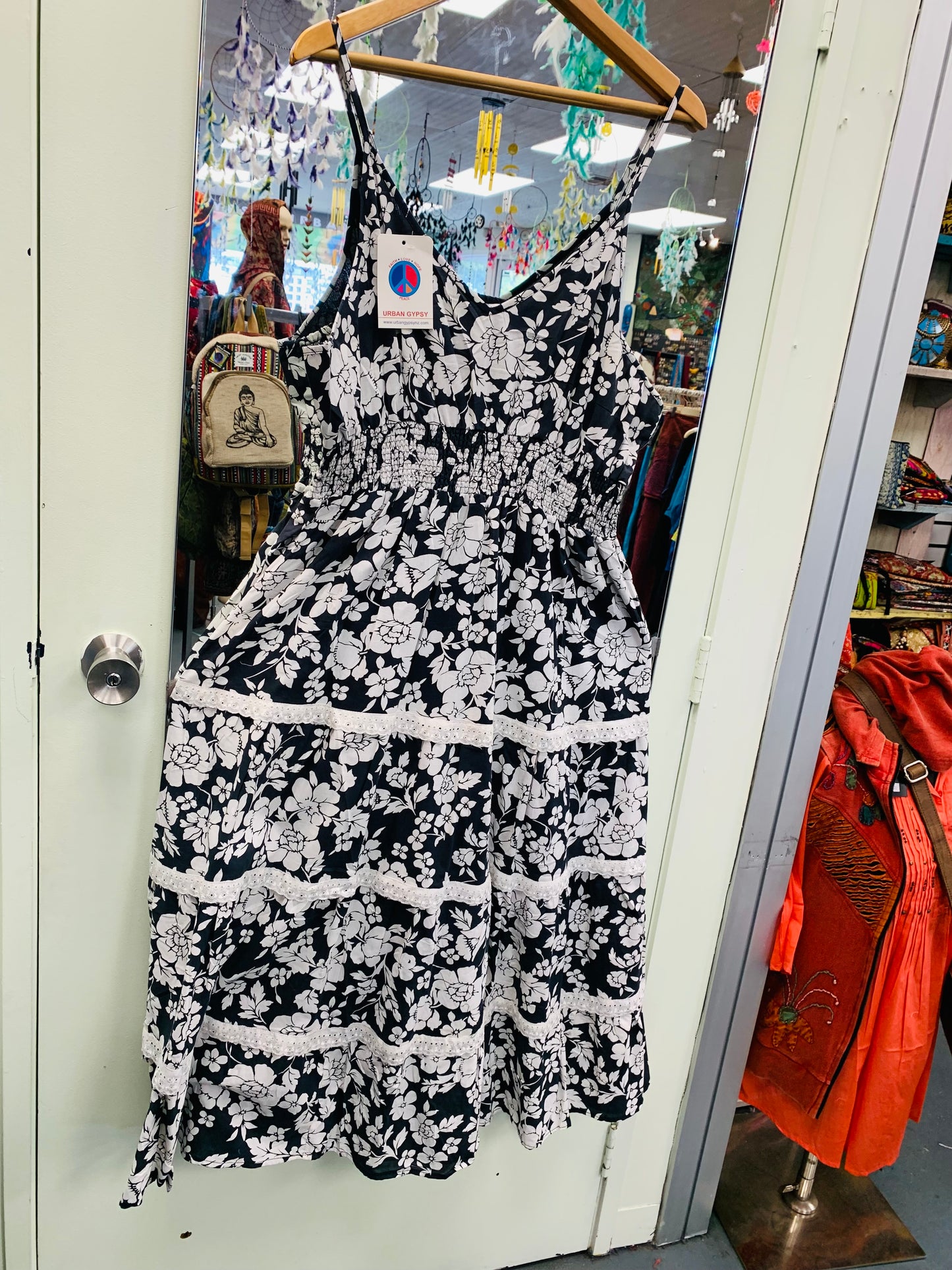 Bohemian style handcrafted cotton Boho dress #08153