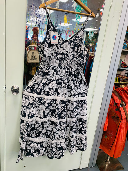 Bohemian style handcrafted cotton Boho dress #08153