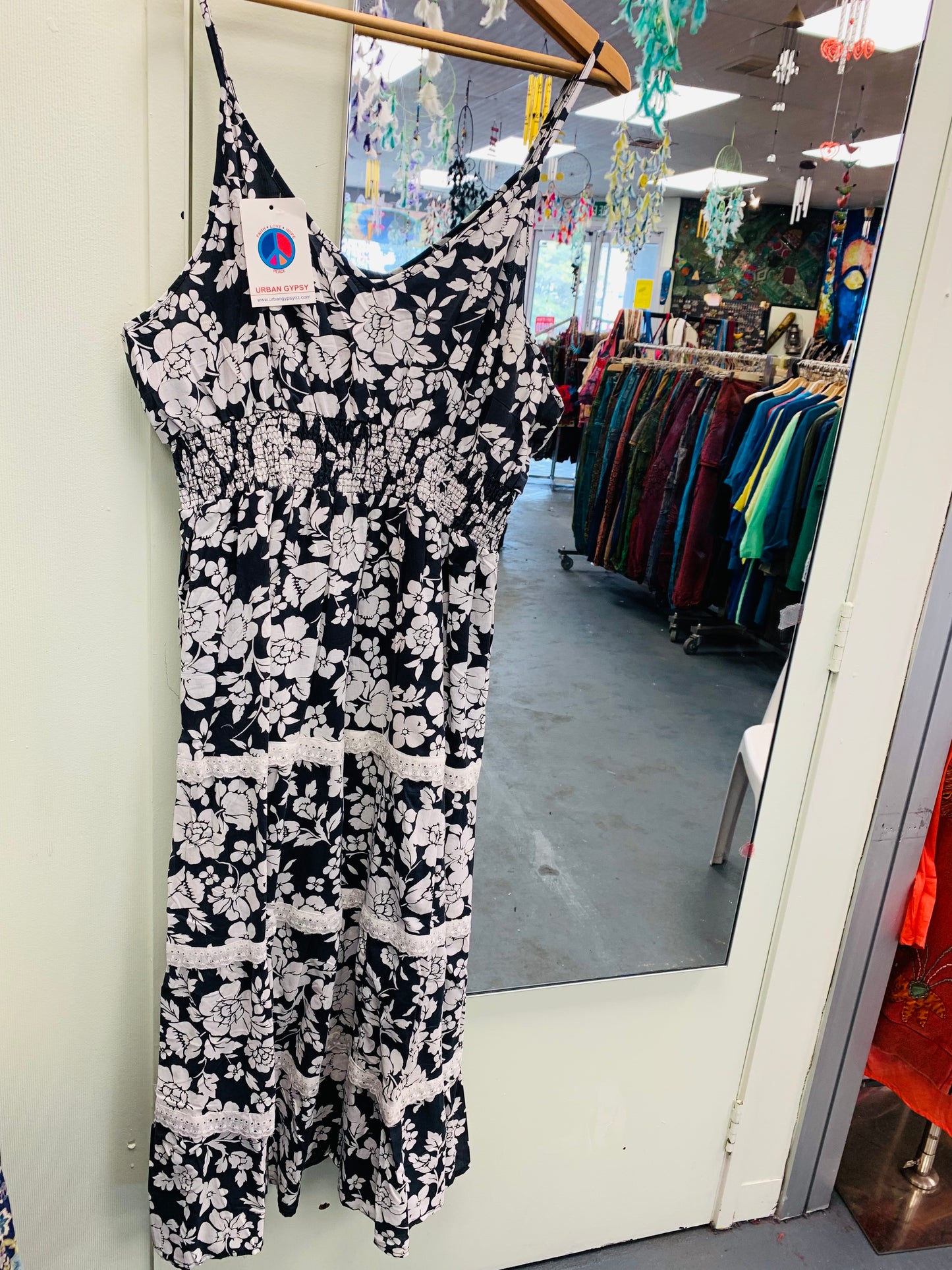 Bohemian style handcrafted cotton Boho dress #08153