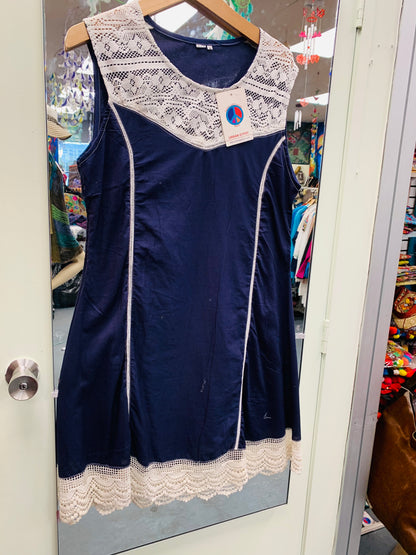 Bohemian style handcrafted cotton dress #0774