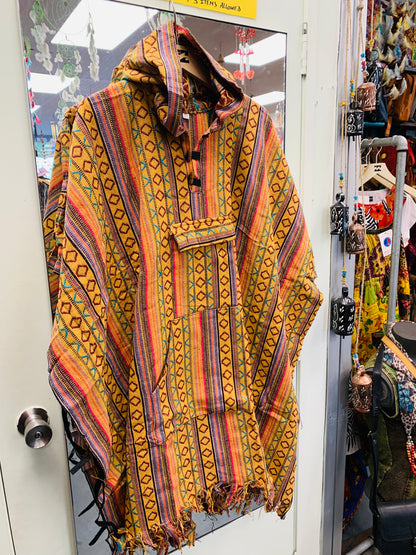 Bohemian style handcrafted Hoodie UNISEX Gheri poncho #017411