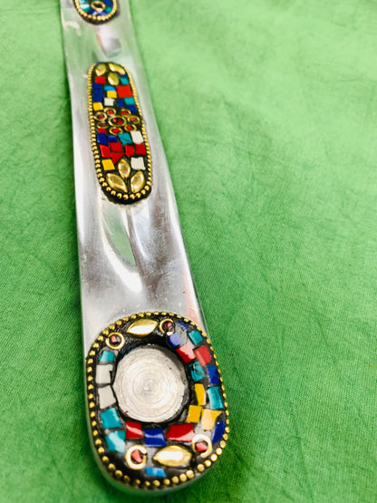 Bohemian style handcrafted metal Ash Catcher # 3234