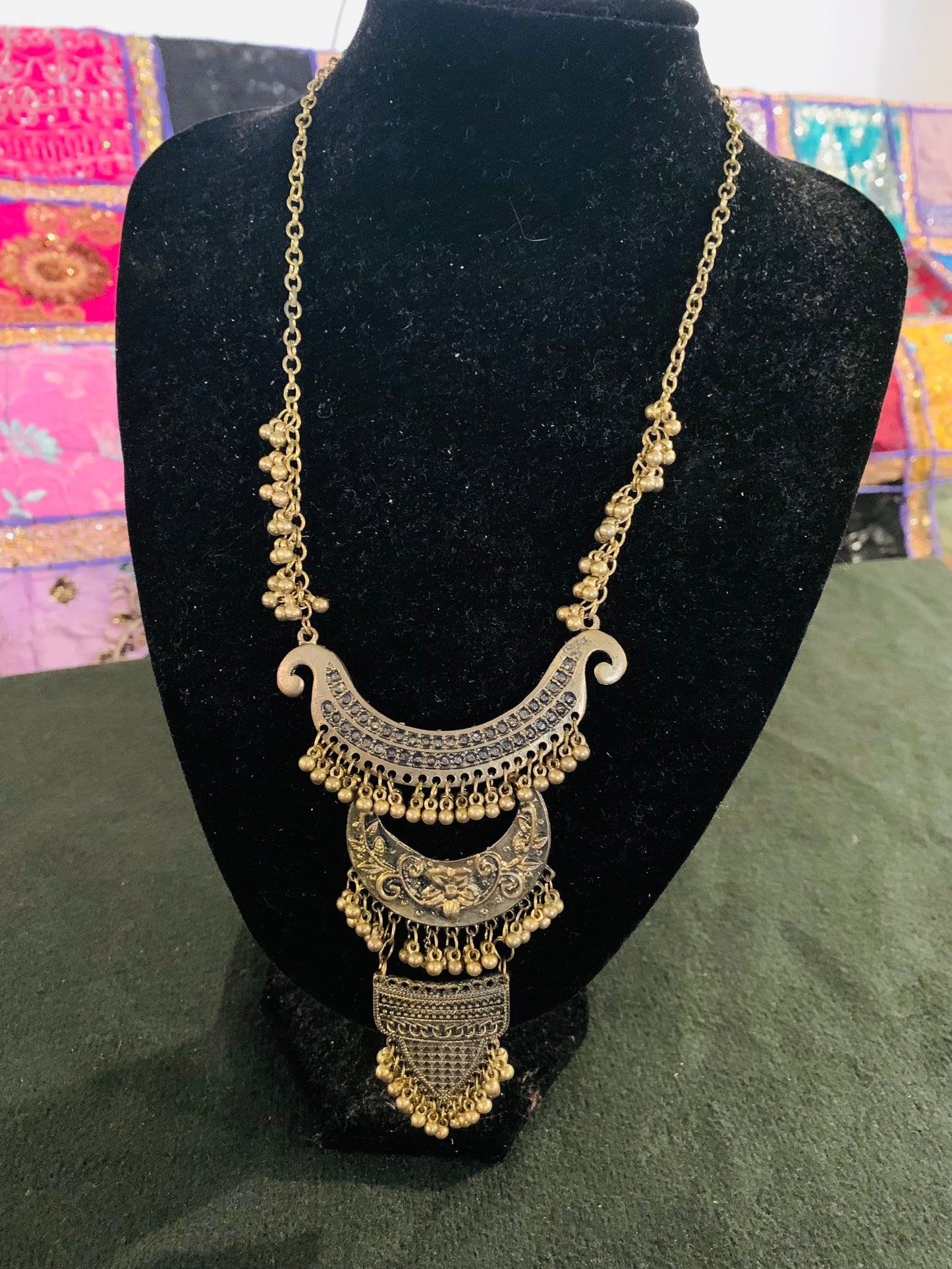 BOHEMIAN STYLE HANDCRAFTED OXIDISED NECKLACE #5646