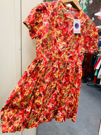 BOHEMIAN STYLE HANDCRAFTED COTTON SHORT DRESS #6123