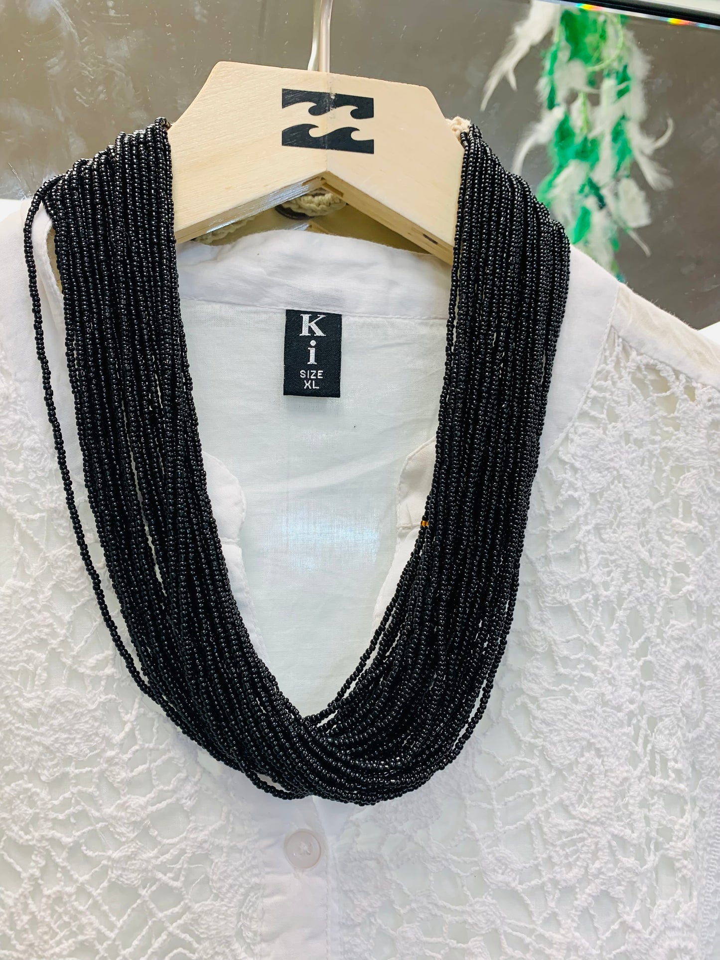 BOHEMIAN STYLE HANDCRAFTED SEED BEADS NECKLACE # 2293