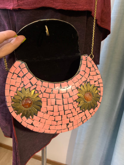 CLEARANCE!!  Bohemian style handcrafted metal / Brass Clutch #906