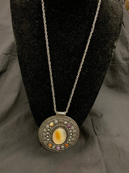 BOHEMIAN STYLE HANDCRAFTED STONES NECKLACE #711