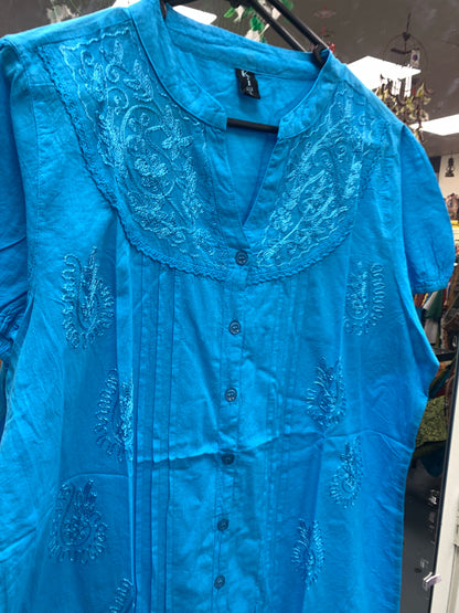 Bohemian style handcrafted cotton Top #97627