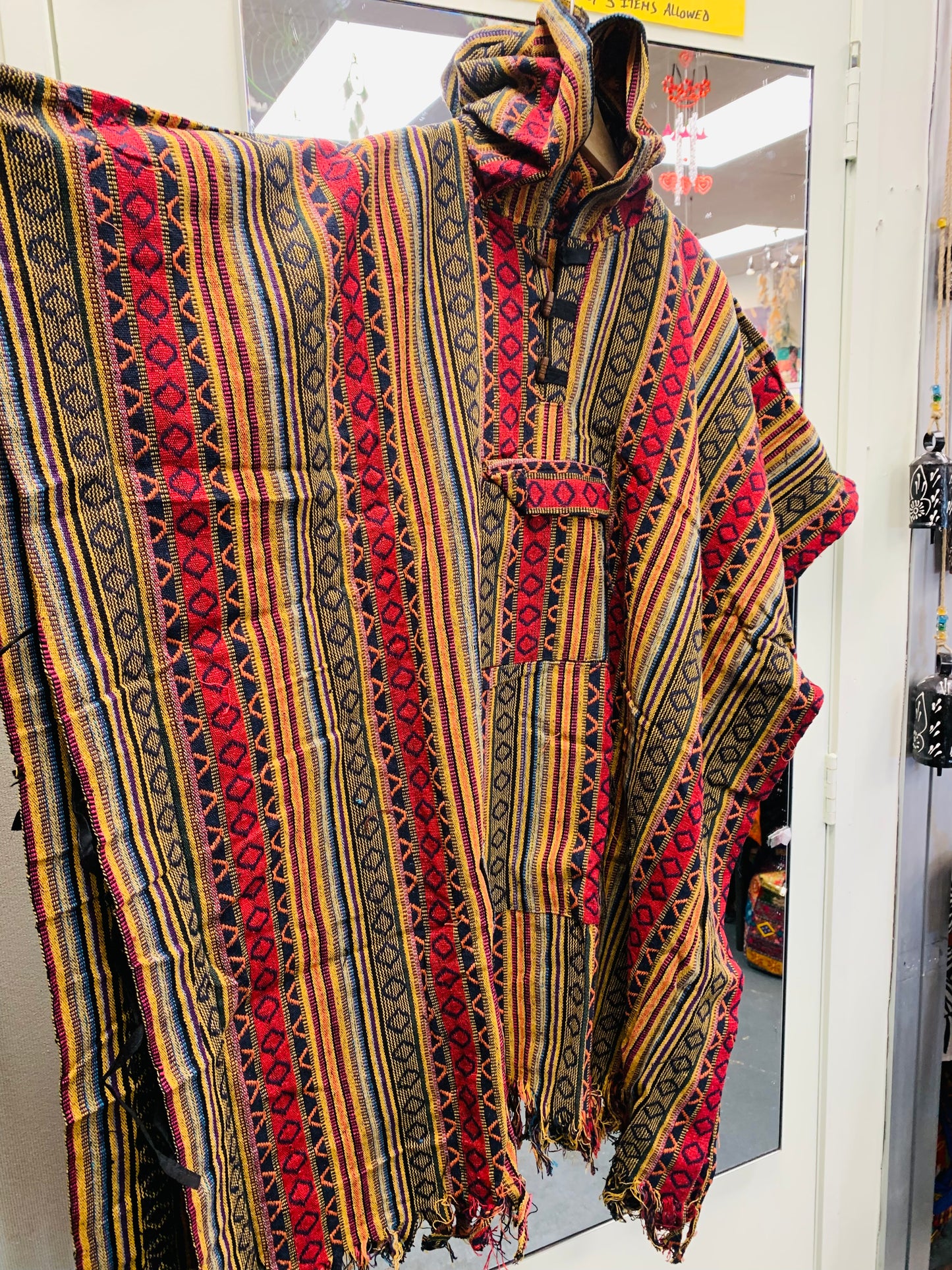 Boho handcrafted Hoodie UNISEX Gheri poncho #017412