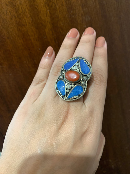 Bohemian style handcrafted Tibetan ring #45210