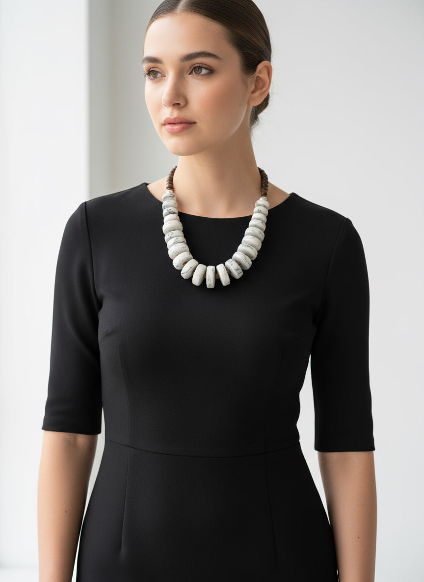 BOHEMIAN STYLE HANDCRAFTED SPIRAL NECKLACE # 2247