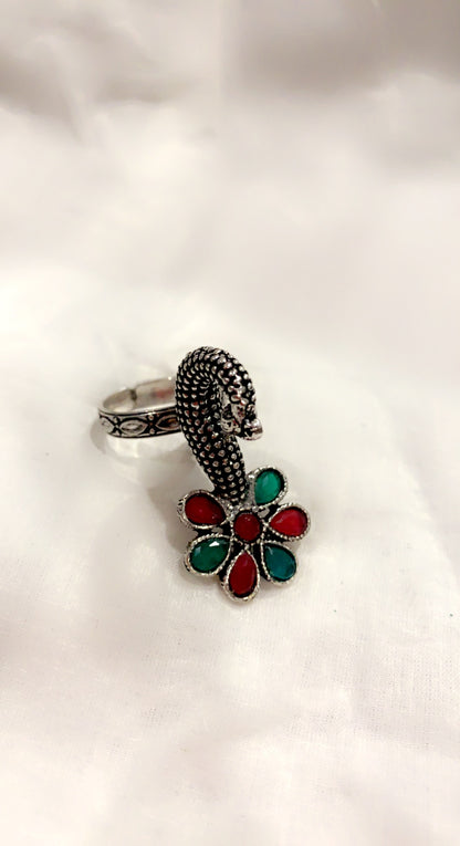 Bohemian style handcrafted Peacock ring #45008