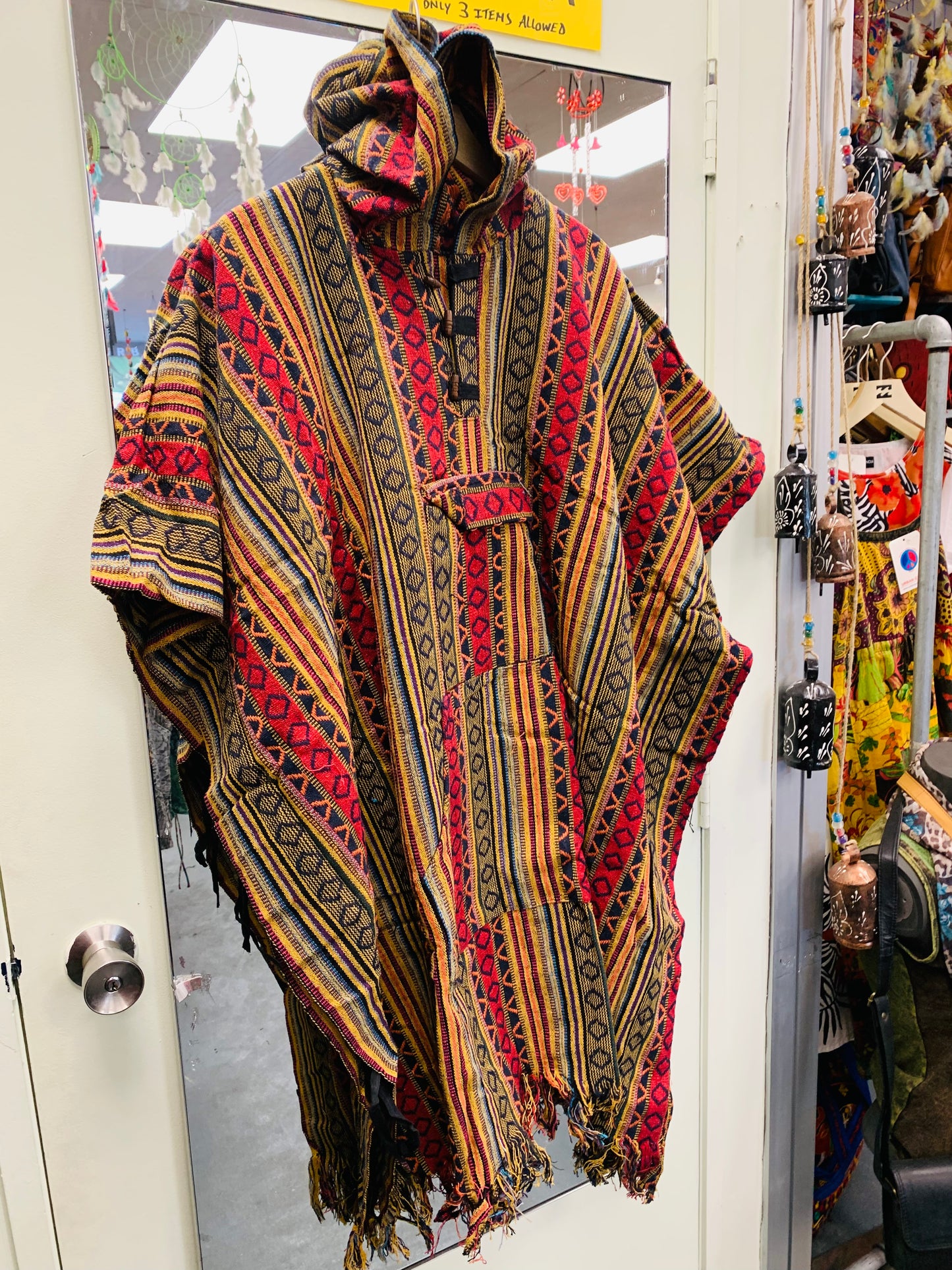 Boho handcrafted Hoodie UNISEX Gheri poncho #017412