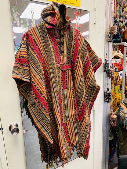 Boho handcrafted Hoodie UNISEX Gheri poncho #017412