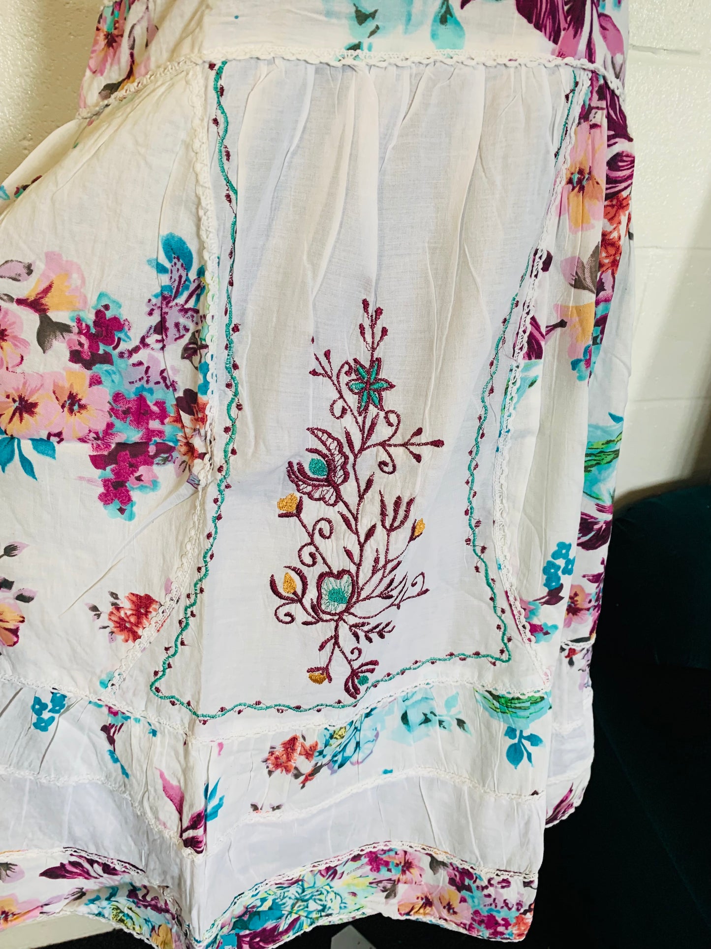 BOHEMIAN STYLE HANDCRAFTED WHITE DRESS #1228