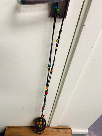 BOHEMIAN STYLE HANDCRAFTED WOODEN BEADS COIN POUCH # 5121