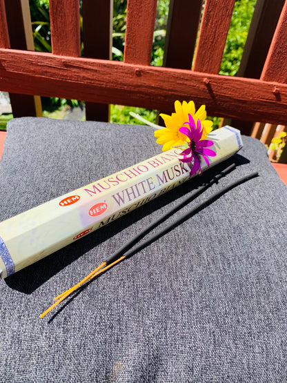 White Musk Boho style handcrafted  incense sticks #0669