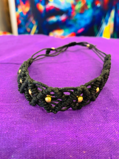 BOHO STYLE HANDCRAFTED  MACRAME ANKLETS # 3916