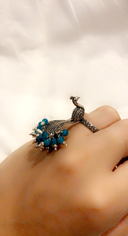 Bohemian style handcrafted Peacock ring #45005