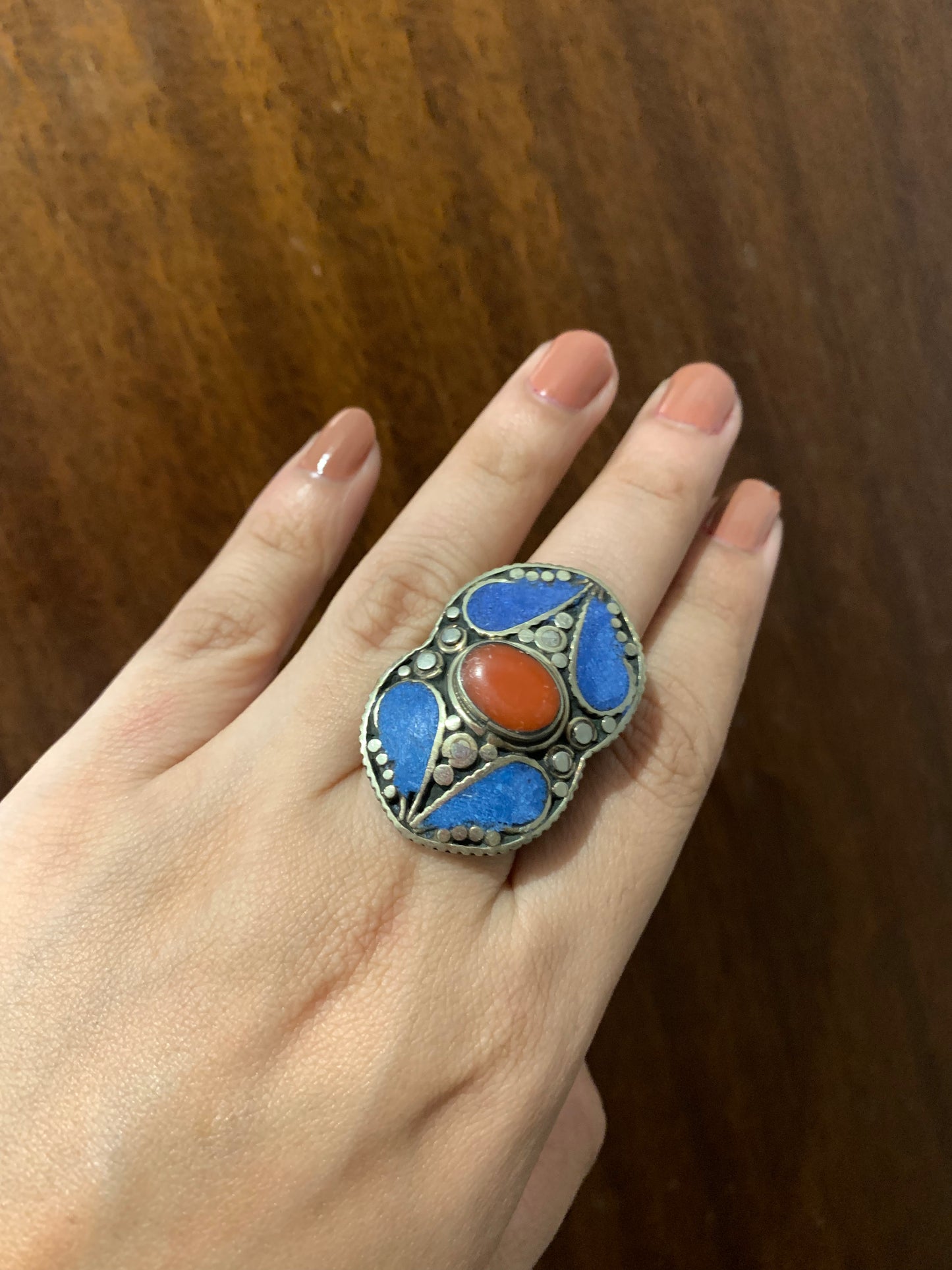Bohemian style handcrafted Tibetan ring #45210