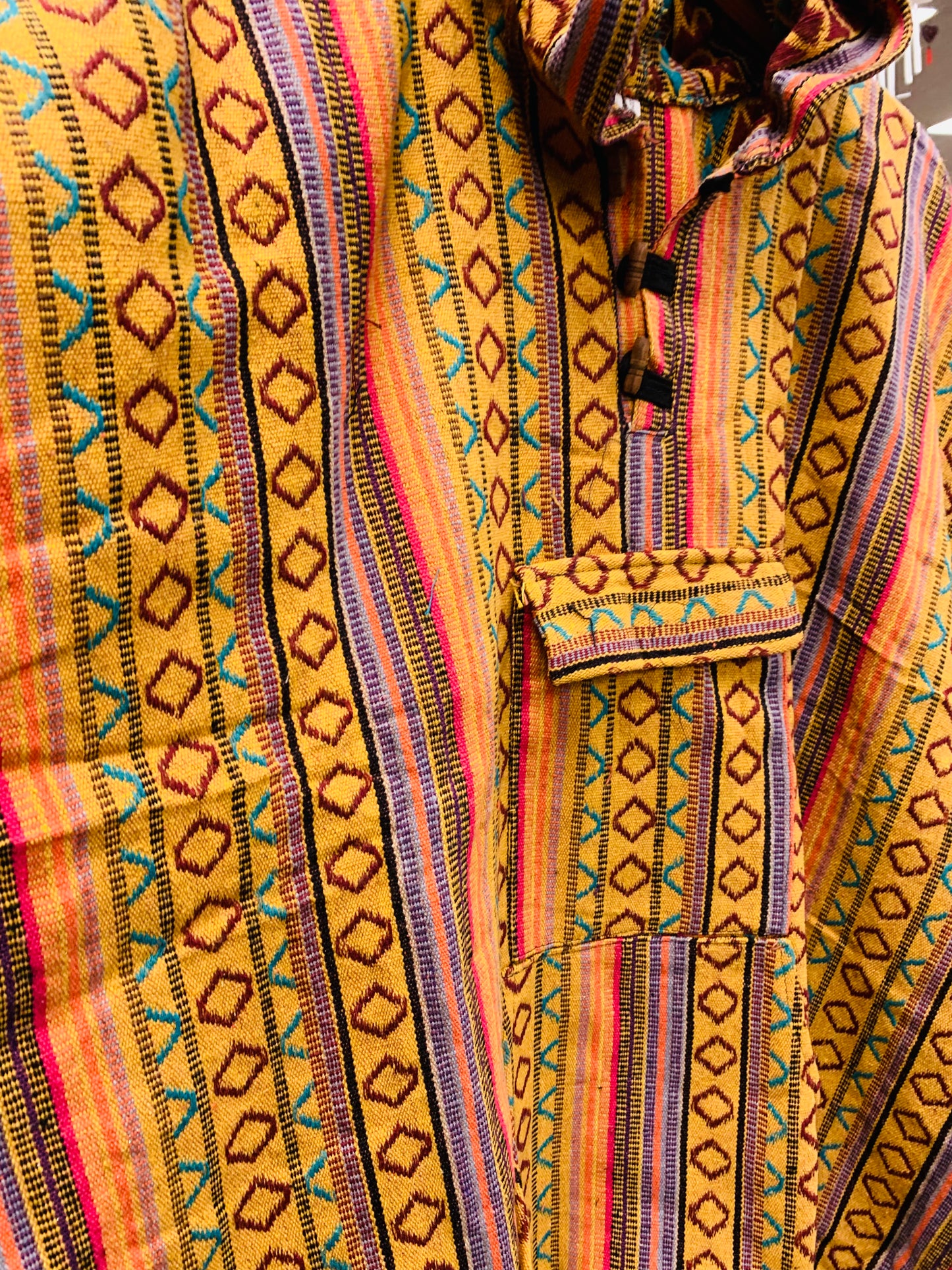 Bohemian style handcrafted Hoodie UNISEX Gheri poncho #017411