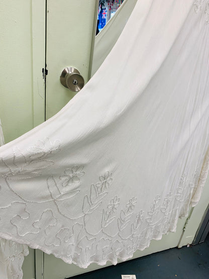 Bohemian style handcrafted cotton white dress #0098