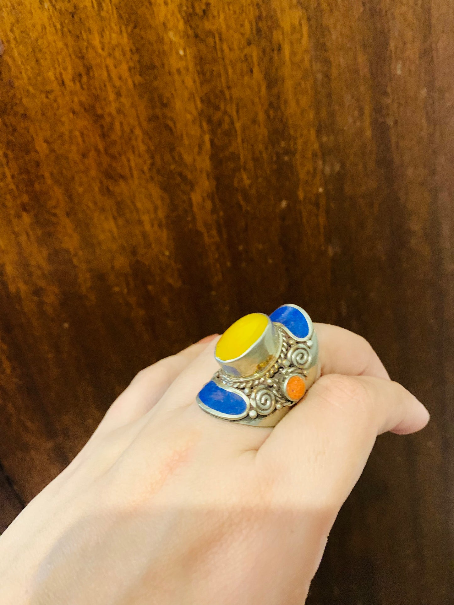 Bohemian style handcrafted Tibetan ring #45208